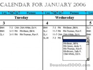 Let Excel Calendar 50 People to 6 Shifts screenshot